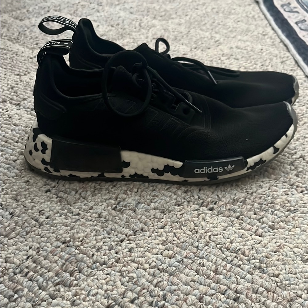 Adidas Black Sneakers with Patterned Sole